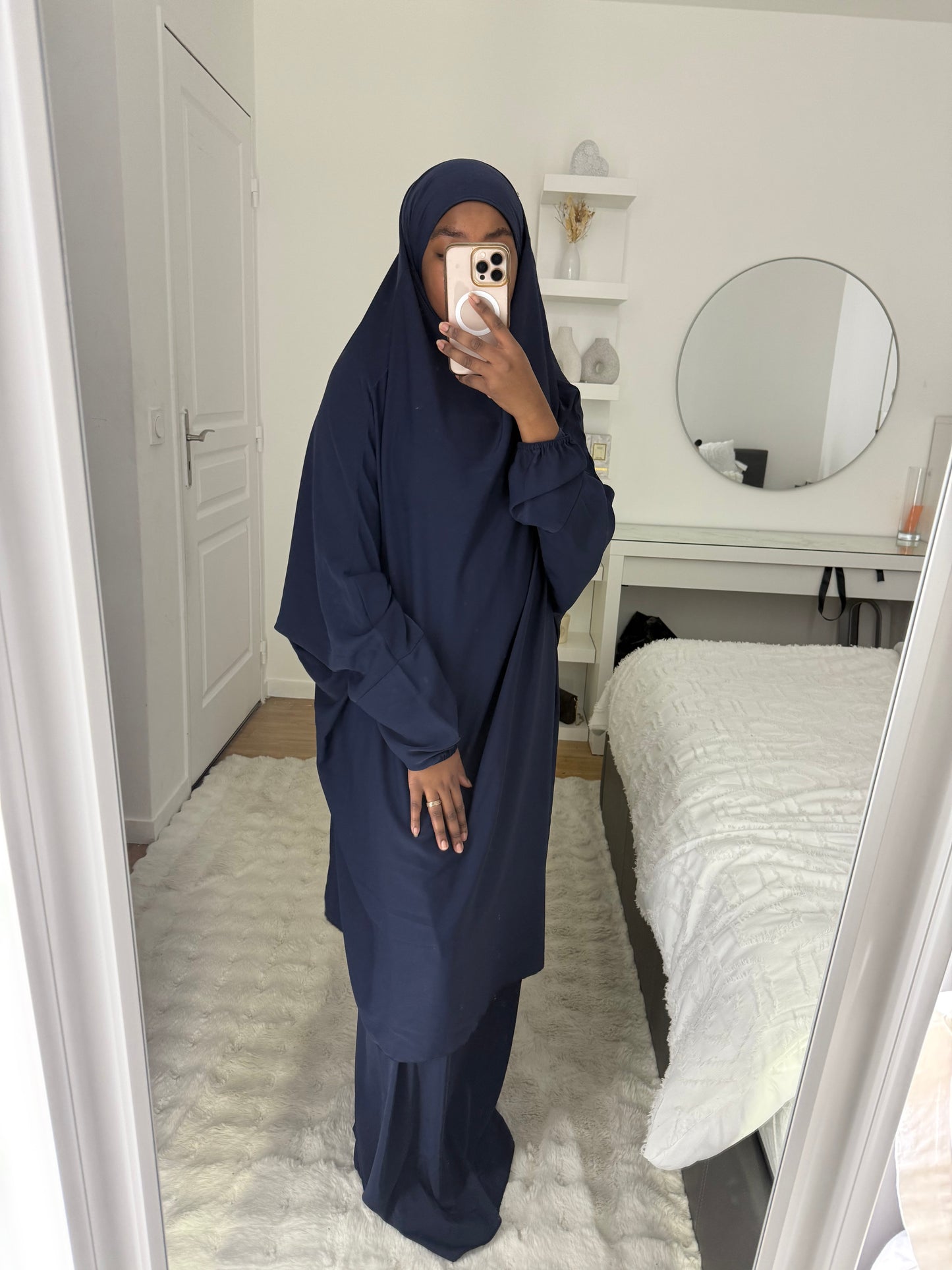 Jilbab jupe 2 pièces bleu marine