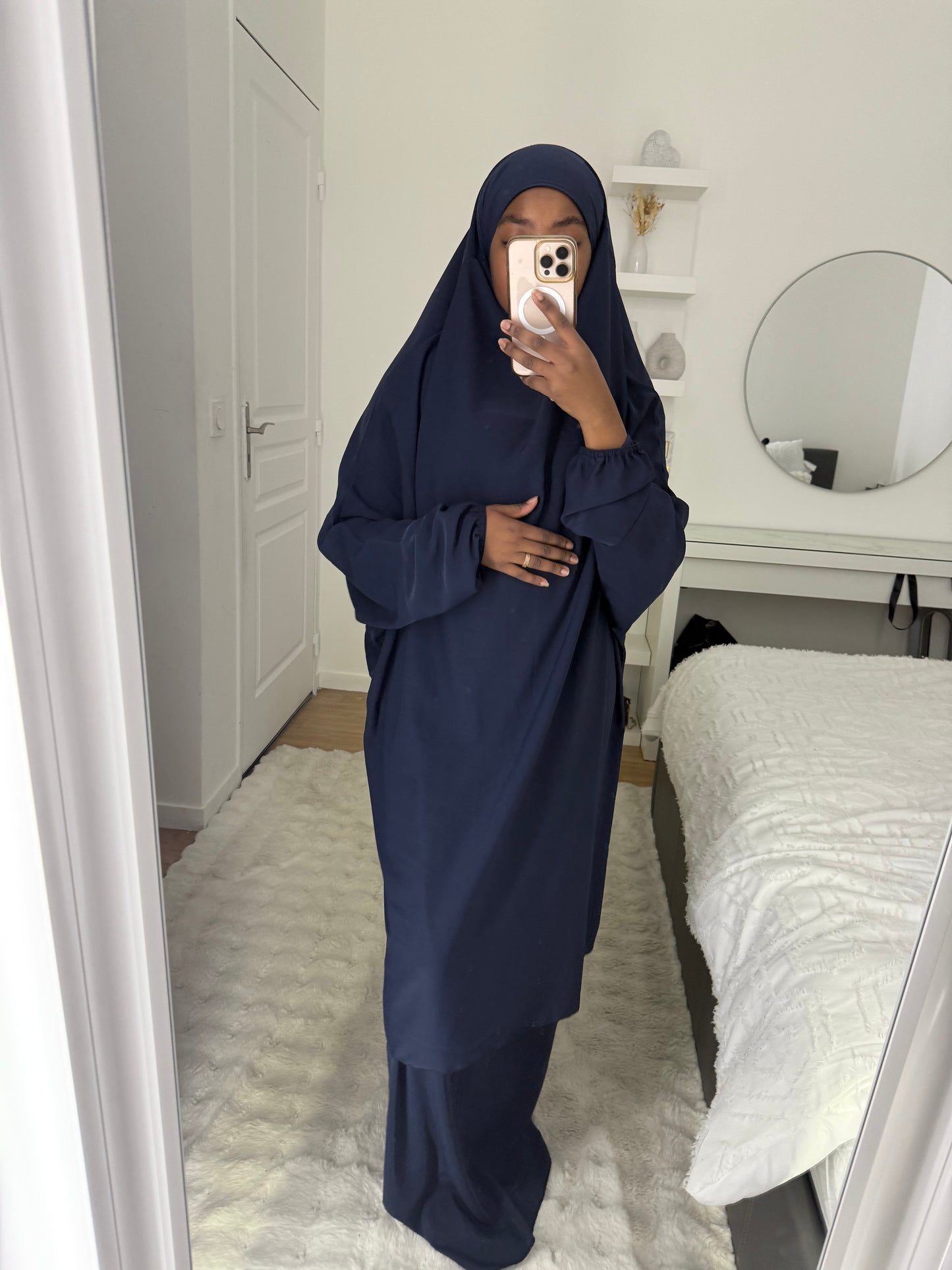 Jilbab jupe 2 pièces bleu marine