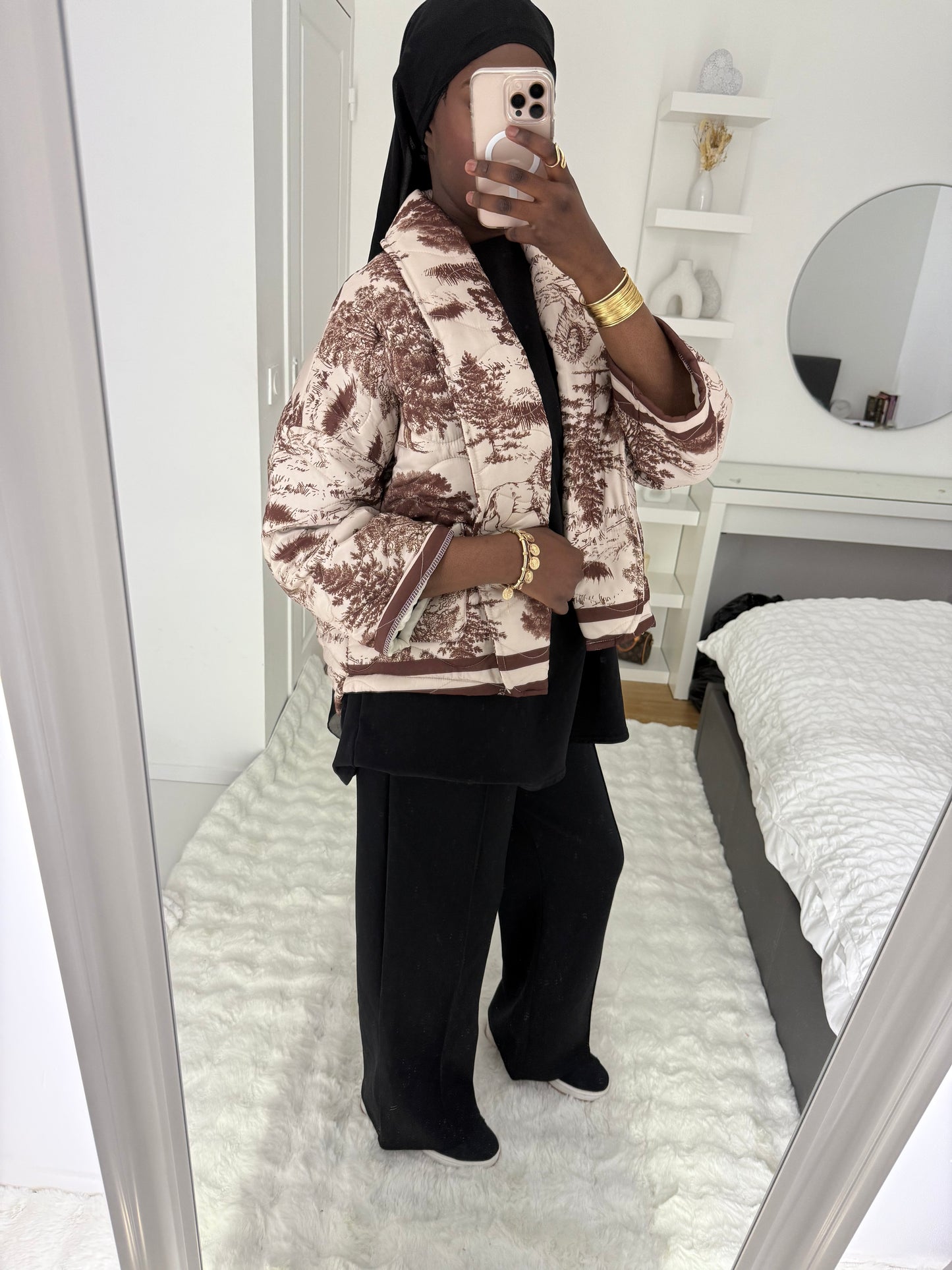 Veste imprimée marron