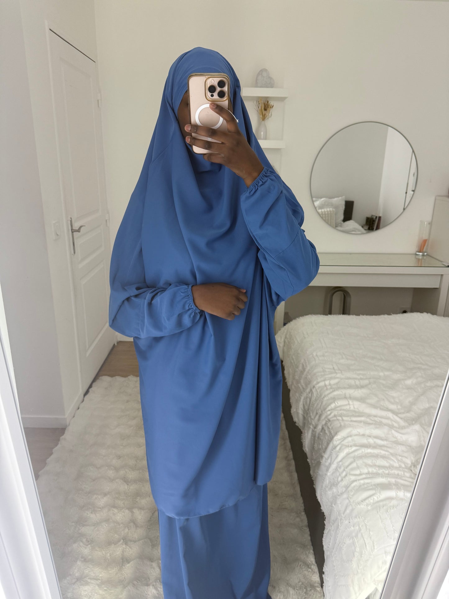 Jilbab jupe 2 pièces bleu