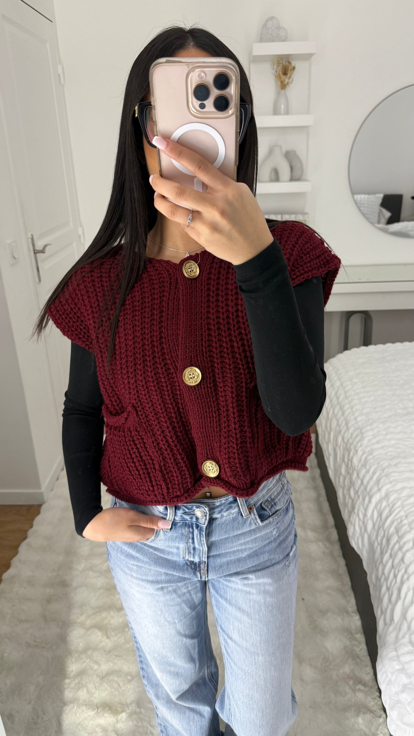 Cardigan IMEN bordeaux