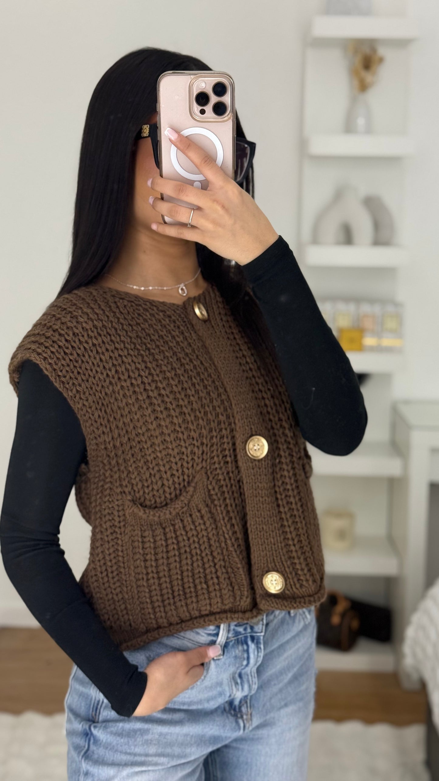 Cardigan IMEN Marron