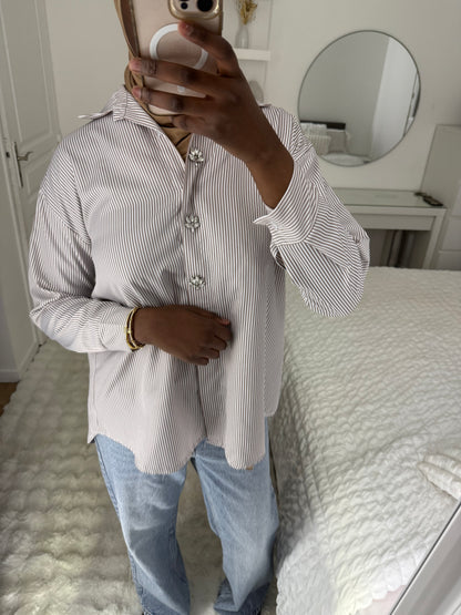 Chemise rayé marron