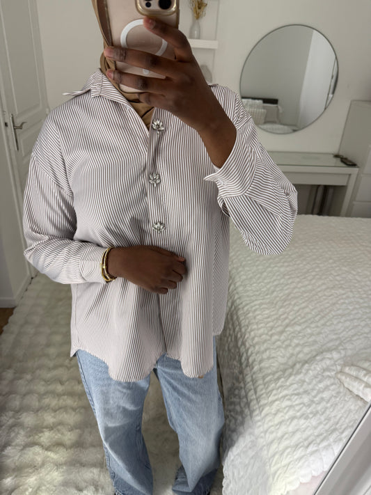 Chemise rayé marron
