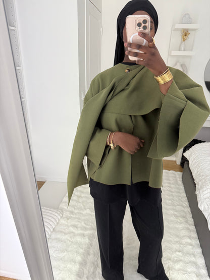 Cape à écharpe kaki