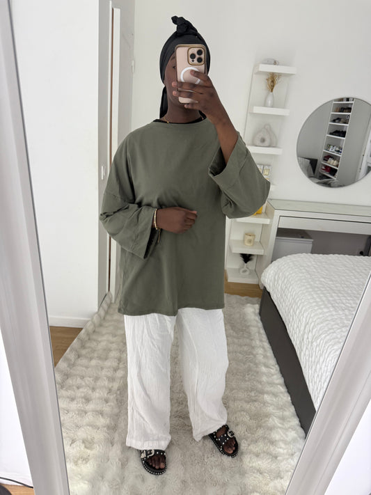 T-Shirt Oversize Vert kaki