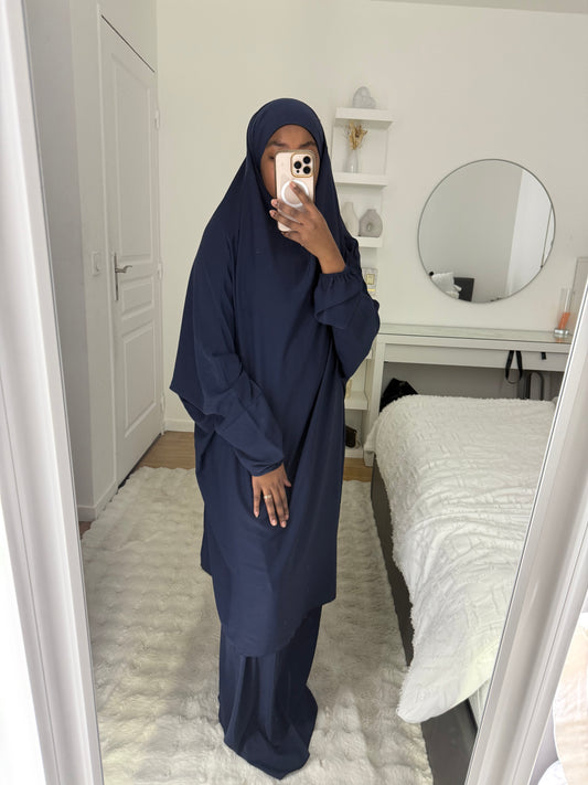 Jilbab jupe 2 pièces bleu marine