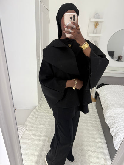 Cape à écharpe noir