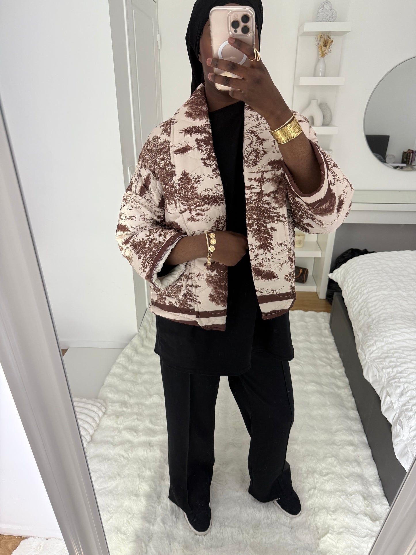 Veste imprimée marron