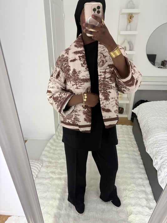 Veste imprimée marron