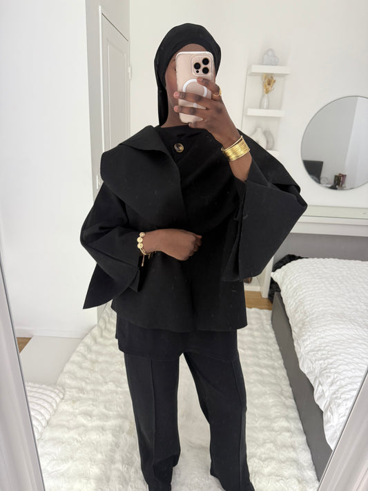 Cape à écharpe noir