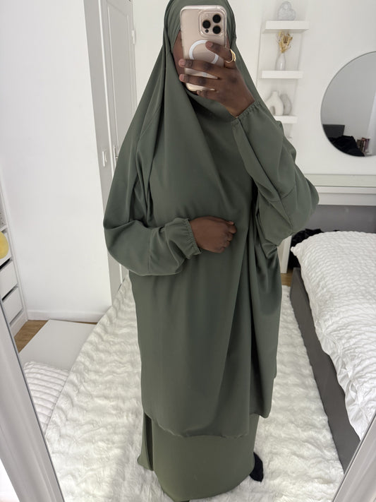 Jilbab jupe 2 pièce Vert kaki