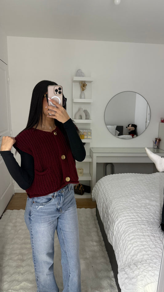Cardigan bordeau