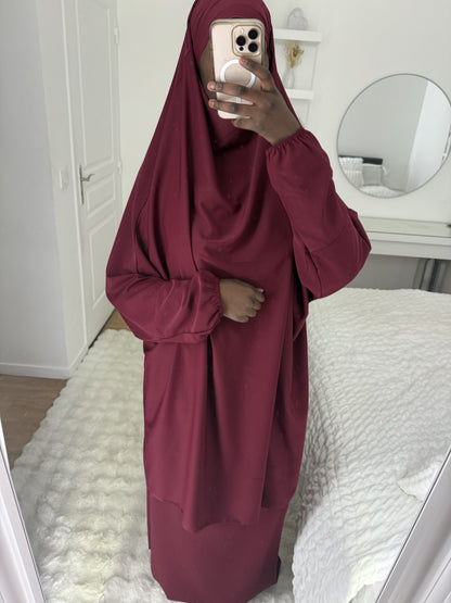 Jilbab jupe 2 pièce Bordeaux