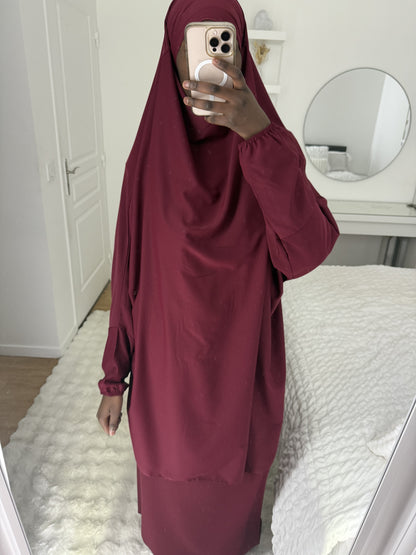 Jilbab jupe 2 pièce Bordeaux